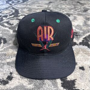 RARE Vintage 90s Nike Air Jordan VII Jumpman Black SnapBack Hat